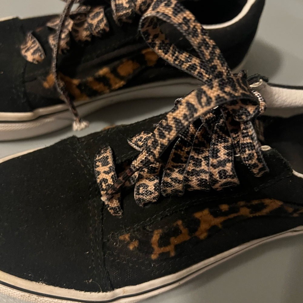 Vans Black and Animal Print Sneakers - Picture 3 of 7